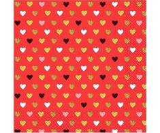 GoDan PAP servetėlės 3 sluoksnių 330x330 HEARTS CZE GO PACK 20 Vnt.