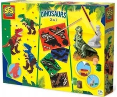 Ses Creative SES 3in1 Dinozauro gipso lietas, karoliukai, braižymas