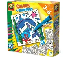 SES Creative - Spalvink skaičiais - Trikampiai rašikliai - (S14690)