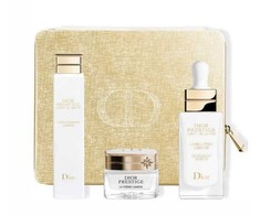 Set Christian Dior: Prestige Light-In-Baltas Illuminating Serum For Face, 30 ml + Prestige Light-In-Baltas Illuminating Kreminis For Face, 30 ml + Prestige L’Oleo-Essence Lumiere Brightening Peeling Lotion, 15 ml