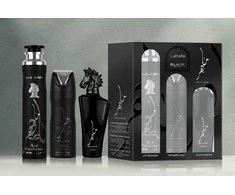 Lattafa Maahir Juodas Edition Giftset rinkinys unisex (EDP, 100 ml + dezodorantas, 200 ml + purškiamas namų kvapas, 300 ml)