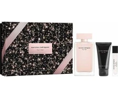 Set Narciso Rodriguez: For Her Eau De Parfum For Women, 100 ml + For Her Hydrating Losjonas kūnui, 50 ml + For Her Eau De Parfum For Women, 10 ml