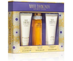 Elizabeth Taylor Baltas Diamonds rinkinys: tualetinis vanduo purškiklis 100 ml + kūno balzamas 100 ml + dušo želė 100 ml