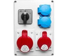 Orno 1x16A / 5P, 1x32 / 5P, 2x230V, TVM 21, IP44, išjungta 0-1
