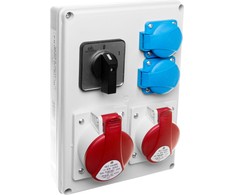 Orno 1x16A / 5P, 1x32 / 5P, 2x230V, TVM 21, IP44, išjungta 0-1