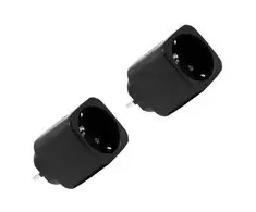 Shelly Plug M Gen3 juodas 2-pack - kleiner smarter Stecker mit WLAN und Bluetooth-Konnektivität und Leistungsmessung