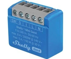 SHELLY 1 Mini Gen4 išmanusis jungiklis Mėlyna 2 vnt.
