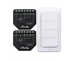 2 žaliuzių/užuolaidų WiFi valdiklių rinkinys „Shelly Shutter“ + BLU RC mygtukas 4