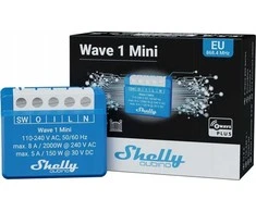 Shelly Qubino Wave 1 Mini 1-kanalo 8 A išmanusis jungiklis su sausais kontaktais