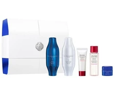 „Shiseido Bio-Performance Skin Filler Deluxe“ kompleksinis veido serumas 2 x 30 ml + veido valomosios putos 15 ml + veido losjonas 30 ml + veido kremas 5 ml