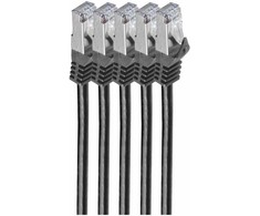 Shiverpeaks Patchcord BASIC-S Cat 7, S/FTP, PiMF, LSZH, juoda, 3m, 5 vnt (BS75513-S-SET5)