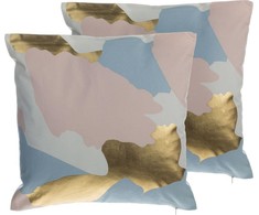 Shumee 2 dekoratyvinių pagalvių rinkinys pleistruose 45 x 45 cm pink- aukso IXIA