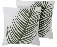 Shumee 2 dekoratyvinių pagalvių rinkinys su delnu 45 x 45 cm žaliu AZAMI