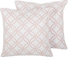 Shumee Ratų rinkinys iš 2 dekoratyvinių pagalvių 45 x 45 cm rožinės VERBENA