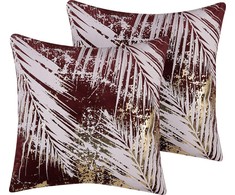 Beliani Shumee 2 dekoratyvinių pagalvių rinkinys delne 45 x 45 cm Burgundy CALLA