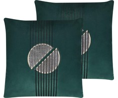 Shumee rinkinys iš 2 velour dekoratyviniai pagalvės 45 x 45 cm žalia CEROPEGIA