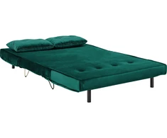Beliani Dvivietė išskleidžiama sofa VESTFOLD, veliūras, tamsiai žalia