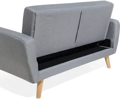 Beliani Išskleidžiama sofa 2 asmenims FLORLI šviesiai pilka