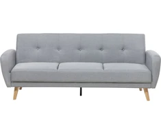Beliani Trivietė sofa-lova FLORLI šviesiai pilka