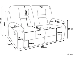 Sofa Beliani Poilsio baldų komplektas su mechanine relaksacijos funkcija 6 asmenims BERGEN eko oda rudas