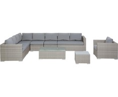 Lauko baldų komplektas Shumee Rattan Garden 8 asmenų pilka XXL