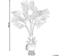Beliani Dirbtinis augalas FAN PALM 100 cm Žalias