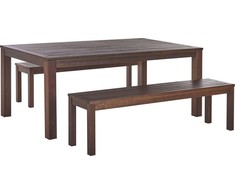 Lauko baldų komplektas Beliani Shumee Sodo rinkinys eucalyptus stalas ir natūralus suolas TUSCANIA