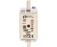 ETI Shumee Saugiklio įdėklas KOMBI NH00 gG 100A/500V 004182214 /3vnt/