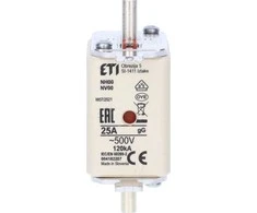 ETI Shumee KOMBI NH00 saugiklis gG 25A / 500V 004182207 / 3vnt. /
