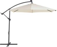 Beliani Sodo skėtis su LED apšvietimu ir atrama 285 cm CORVAL smėlio spalvos