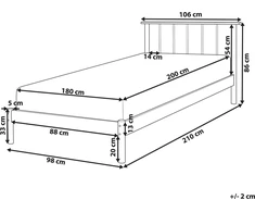 Lova Beliani Viengulė lovos rėmas BARRET 90 x 200 cm, ruda, pušies mediena