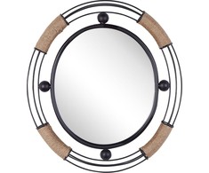 Beliani Sieninis veidrodis MOULINS 50 cm 55 cm metalinis juodas