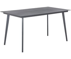 Beliani Shumee Metalinis sodo staliukas 140 x 80 cm pilkas MILETO
