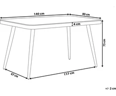 Shumee Beliani Stół sodo LIPARI 140 cm 80 cm Szkło Pilka