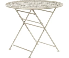 Shumee Beliani Staliukas bistro BIVIO 90 cm 90 cm Metal Złamana biel