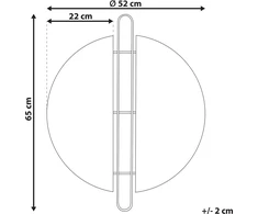 Beliani Sieninis veidrodis ATTIN 52 cm 65 cm auksinis