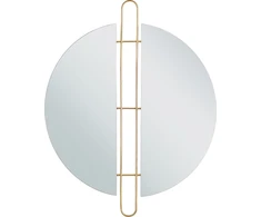 Beliani Sieninis veidrodis ATTIN 52 cm 65 cm auksinis
