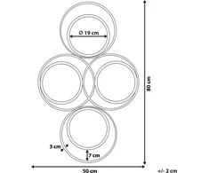 Beliani Sieninis veidrodis LESCAR 50 cm 80 cm metalinis auksinis