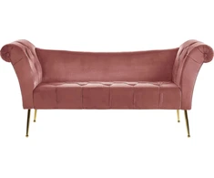 Sofa Beliani Šezlongas NANTILLY velvetinis rausvas