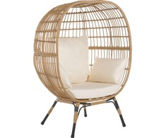 Beliani Shumee Rattan kėdė natūralus kokonas VEROLI