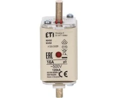 ETI Shumee KOMBI NH00 saugiklis gG 16A / 500V 004182205 / 3vnt. /