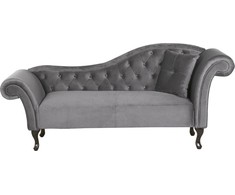 Sofa Beliani Dešininis gultas LATTES veliūrinis pilkas