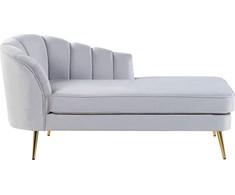 Sofa Beliani Kairysis šezlongas ALLIER, veliūras, šviesiai pilkas