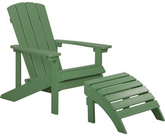 Beliani Shumee Sodo kėdė su žaliu pakraščiu ADIRONDACK