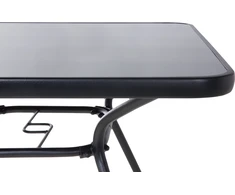 Beliani Bistro stalas LIVO 80 cm 80 cm Stiklas Juodas