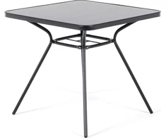 Shumee Beliani Staliukas bistro LIVO 80 cm 80 cm Szkło Juodas