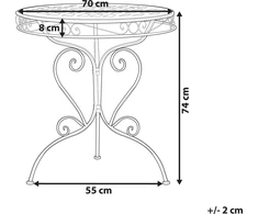 Beliani Bistro staliukas ALBINIA 70 cm, metalinis, rožinis