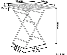 Shumee Beliani Staliukas bistro BORMIO 70 cm 70 cm Metal Juodas