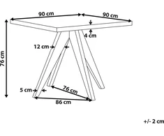 Shumee Beliani Sodo Stalas OLBIA 90 cm 90 cm Betoninis rutulys