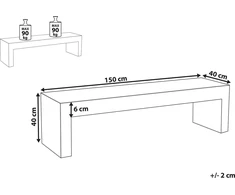 Shumee Sodo suoliukas 150 cm betoninis, baltas TARANTO